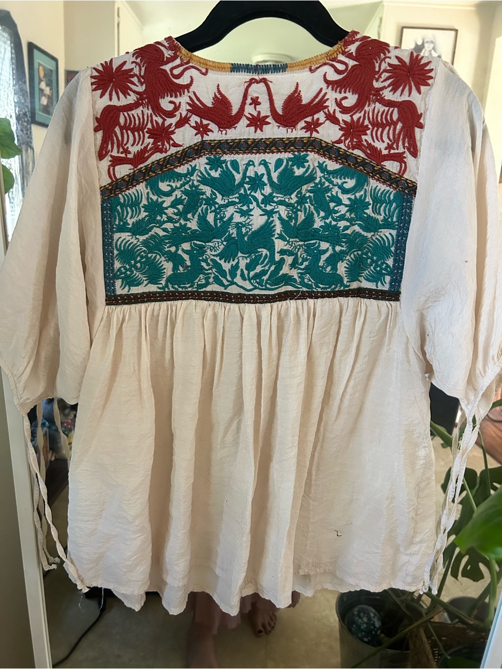 Sanctuary Cream Tunic with Teal & Red Embroidered Yoke - Picture 2 of 2